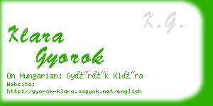 klara gyorok business card